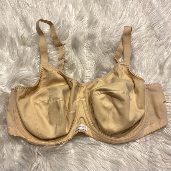 Elomi 38DD Sports Bra Beige Energise Underwire Back Closure 8041 - Picture 1 of 7